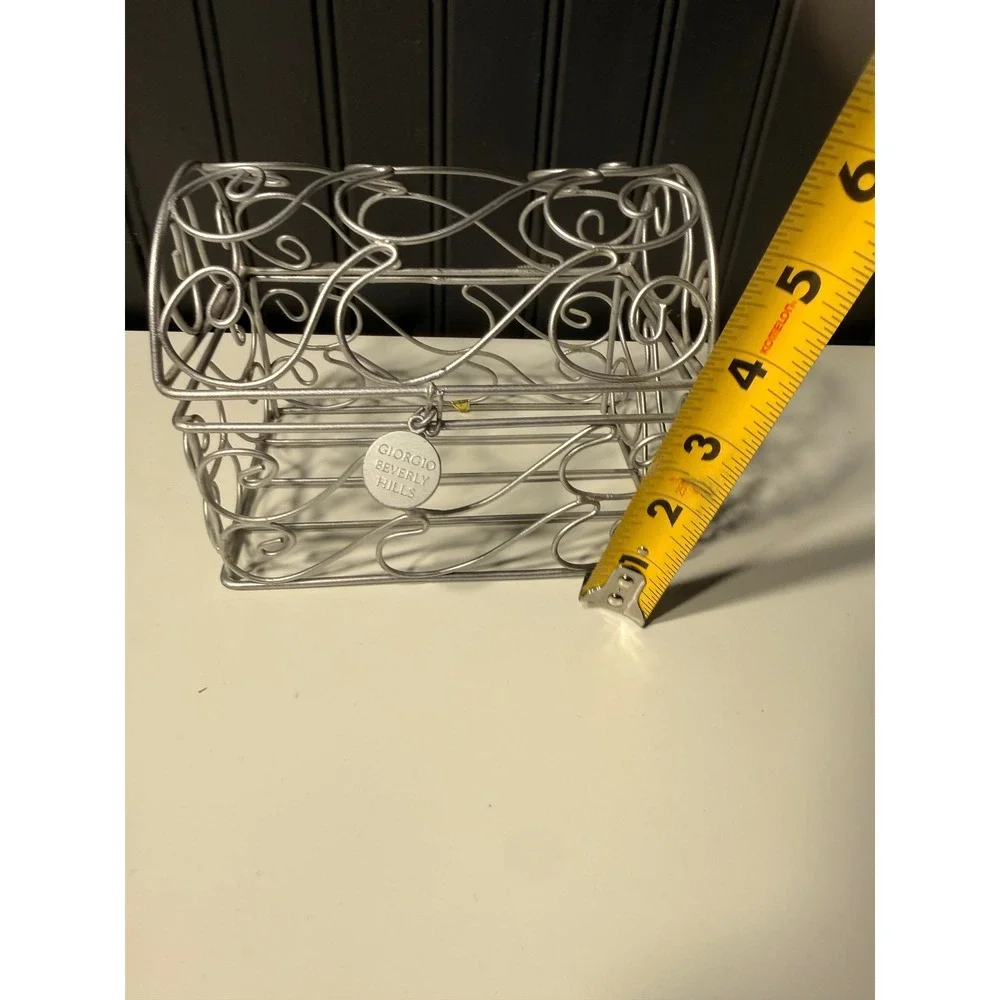 Giorgio Beverly Hills Silver Wire Scrollwork Treasure Chest Filigree Basket